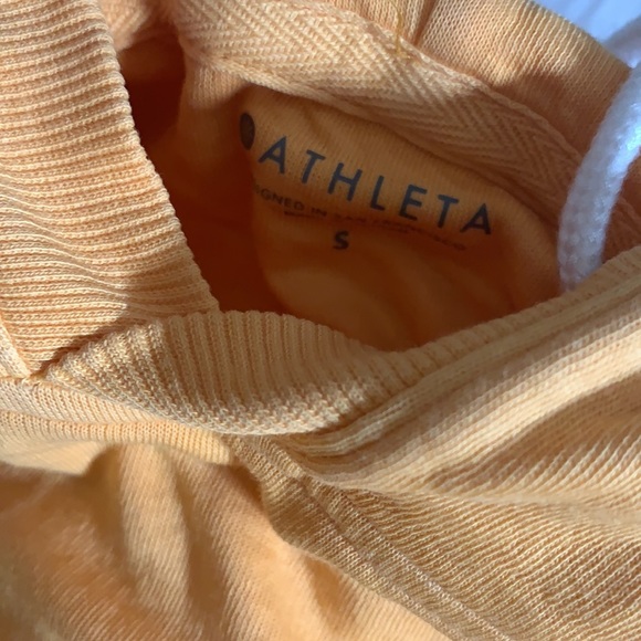 Athleta Sundown Hoodie Yellow-Orange Marigold Pullover Sweatshirt - Picture 6 of 6